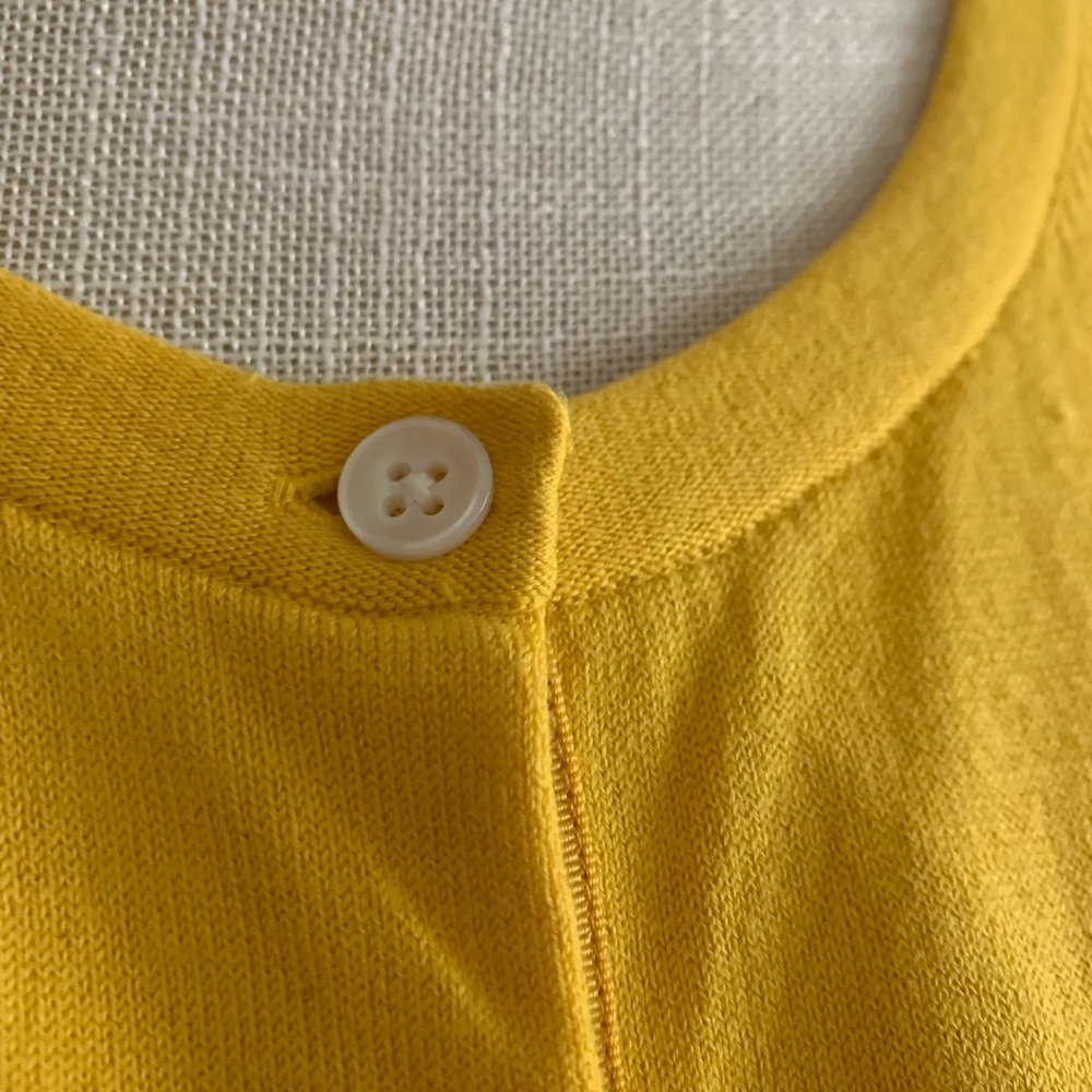 Lands End Yellow Button Cardigan - Picture 5 of 8
